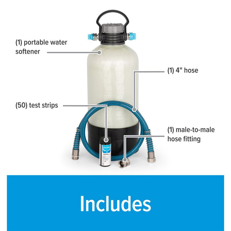 Camco Portable Water Softener TastePURE | Reduces The Hardness of Your RV or Boat's Water | Features a Compact Design (40655)