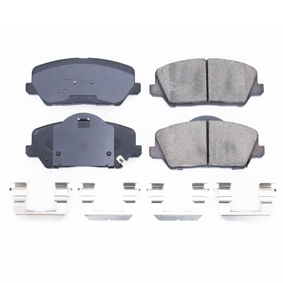 Power Stop Brake Kit Front For Kia Forte Koup 2014-17 | Kia Forte5 2014-16 - Ceramic Brake Pads With Installation Hardware, 17-1735