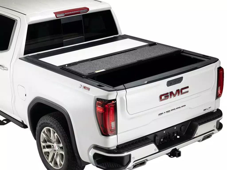 A.R.E. Fusion Hard Tri-Fold Color Match Tonneau Cover Compatible with 2014-2018 Chevrolet Silverado/gmc Sierra 5.8 Ft Bed Paint Code 66 Sonoma Jewel Red