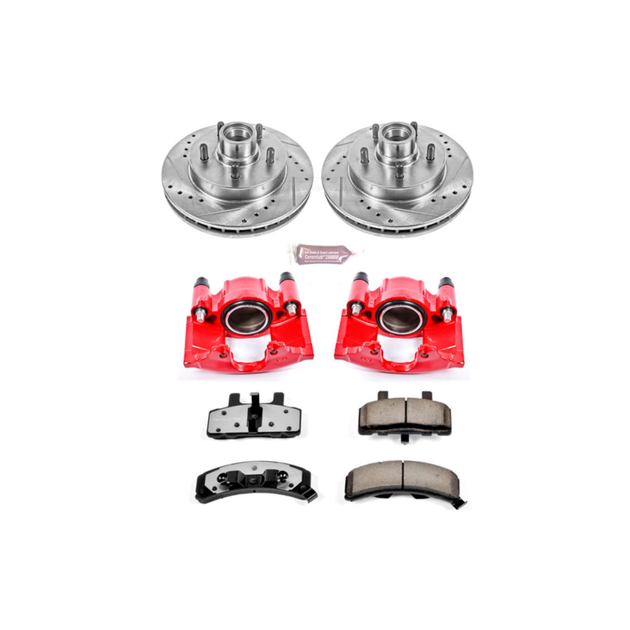 Power Stop Front Z36 Truck and Tow Brake Kit with Calipers KC1990-36 For C1500, C1500 Suburban, Express 1500, Tahoe, C1500, C1500 Suburban, Savana 1500, Yukon [Model Specific]