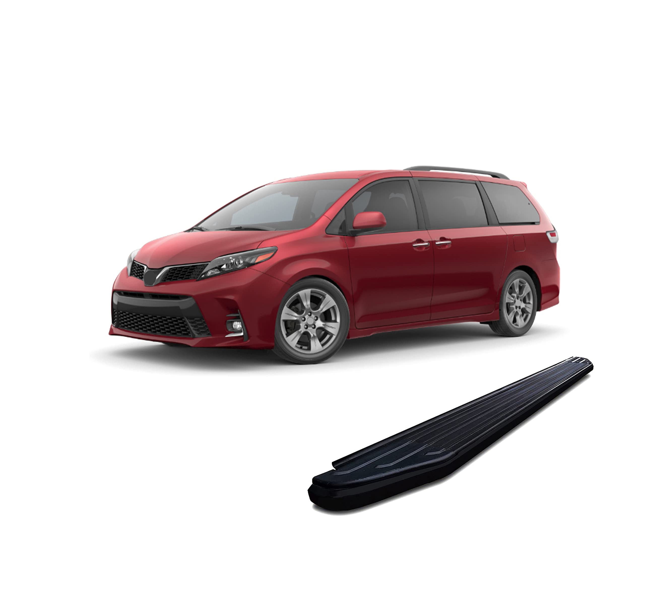 Peerless Black Horse Running Boards Compatible with 2018-2020 Toyota Sienna (Excl. XLE Models, and Hybrids)-PR-TY20BK