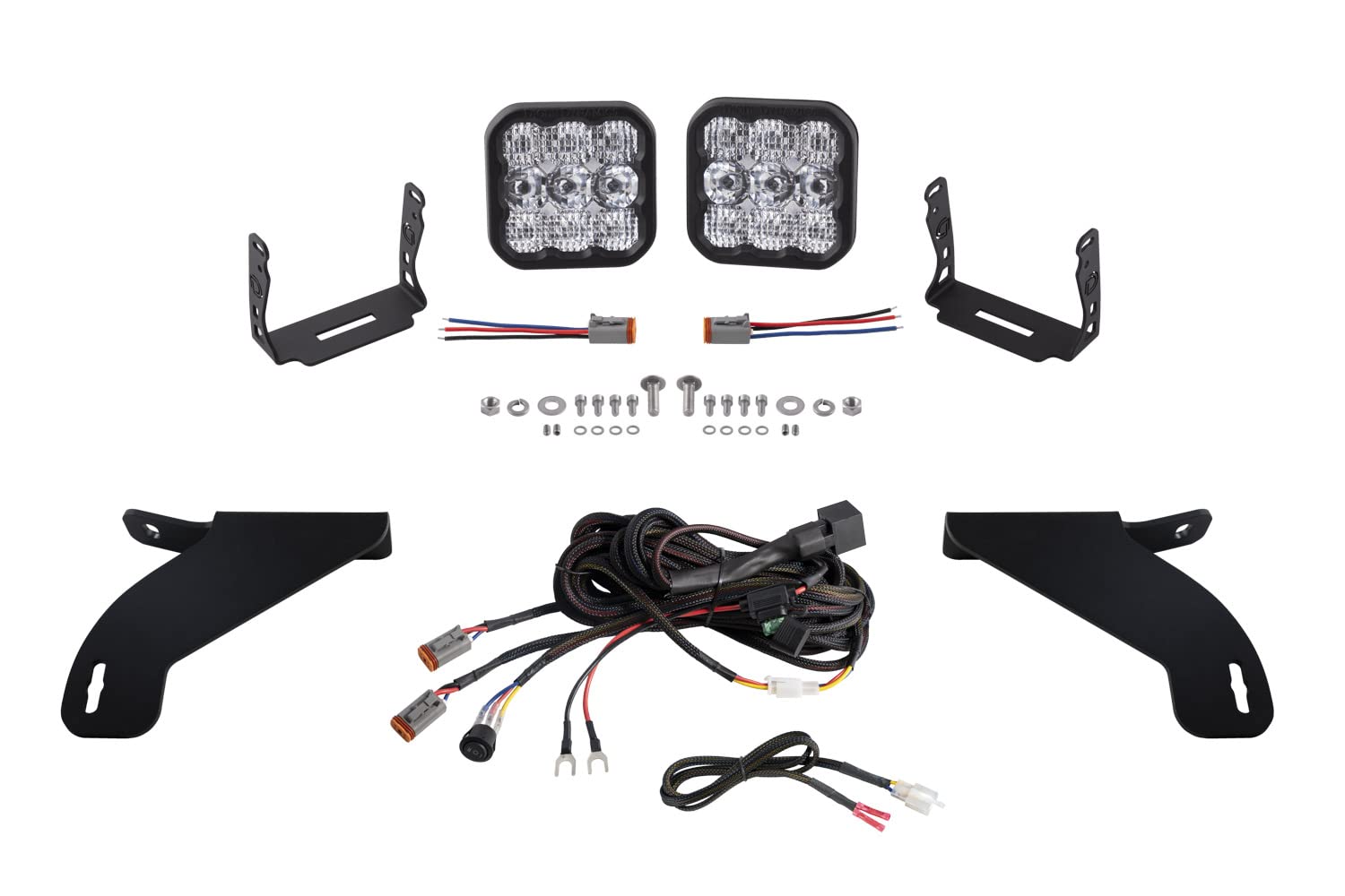 Diode Dynamics SS5 LED Pod Light Kit Bumper compatible with Ford F-150 2021-2023, White Combo Pro