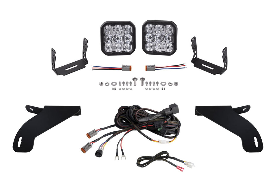 Diode Dynamics SS5 LED Pod Light Kit Bumper compatible with Ford F-150 2021-2023, White Combo Pro