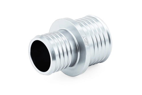 HPS 1" - 1-1/4" AHUR-100-125-SL Billet 6061 Aluminum Joiner Hose Union Connector Reducer, 25mm - 32mm OD, 2" Length, Silver