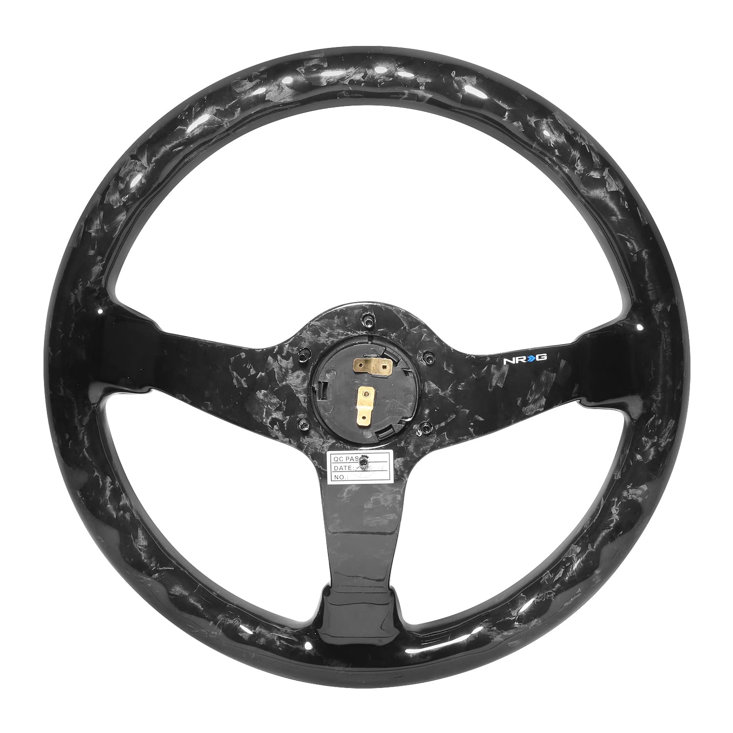 NRG Innovations Forged Carbon Fiber NRG-ST-036FC Light Weight Steering Wheel 350mm 3'Deep Dish, Gloss Black, 6 X 70 PCD