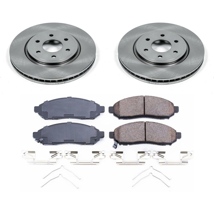 Power Stop KOE8325 Front Replacement Brake Kit-OE Brake Rotors & Ceramic Brake Pads For Nissan Frontier 2016-2022 [Model Specific]