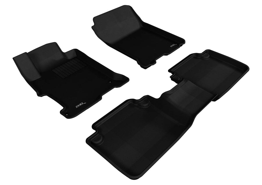 3D MAXpider Kagu Custom Fit Floor Mat (Black) Compatible with Honda Accord Sedan 2013-2017 - Full Set