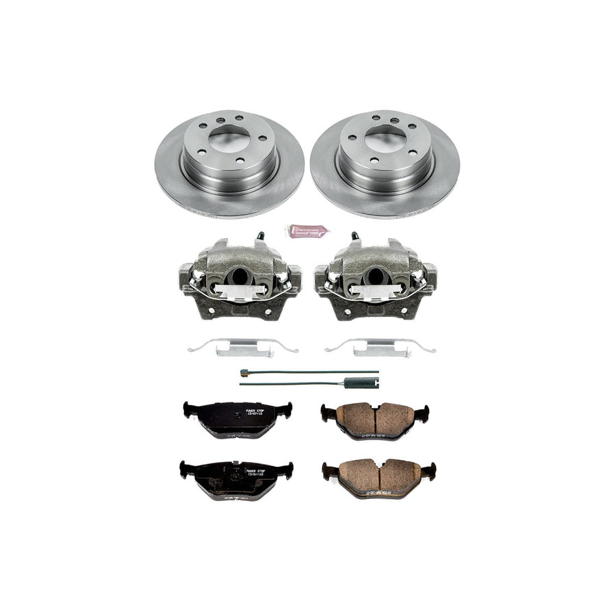 Power Stop Autospecialty KCOE3149 1-Click OE Replacement Brake Kit with Calipers and 1 Rear Sensor Wire For BMW 318i BMW 318is BMW 3 BMW 323is BMW 325i BMW 325is BMW 328i BMW 328is [Model Specific]