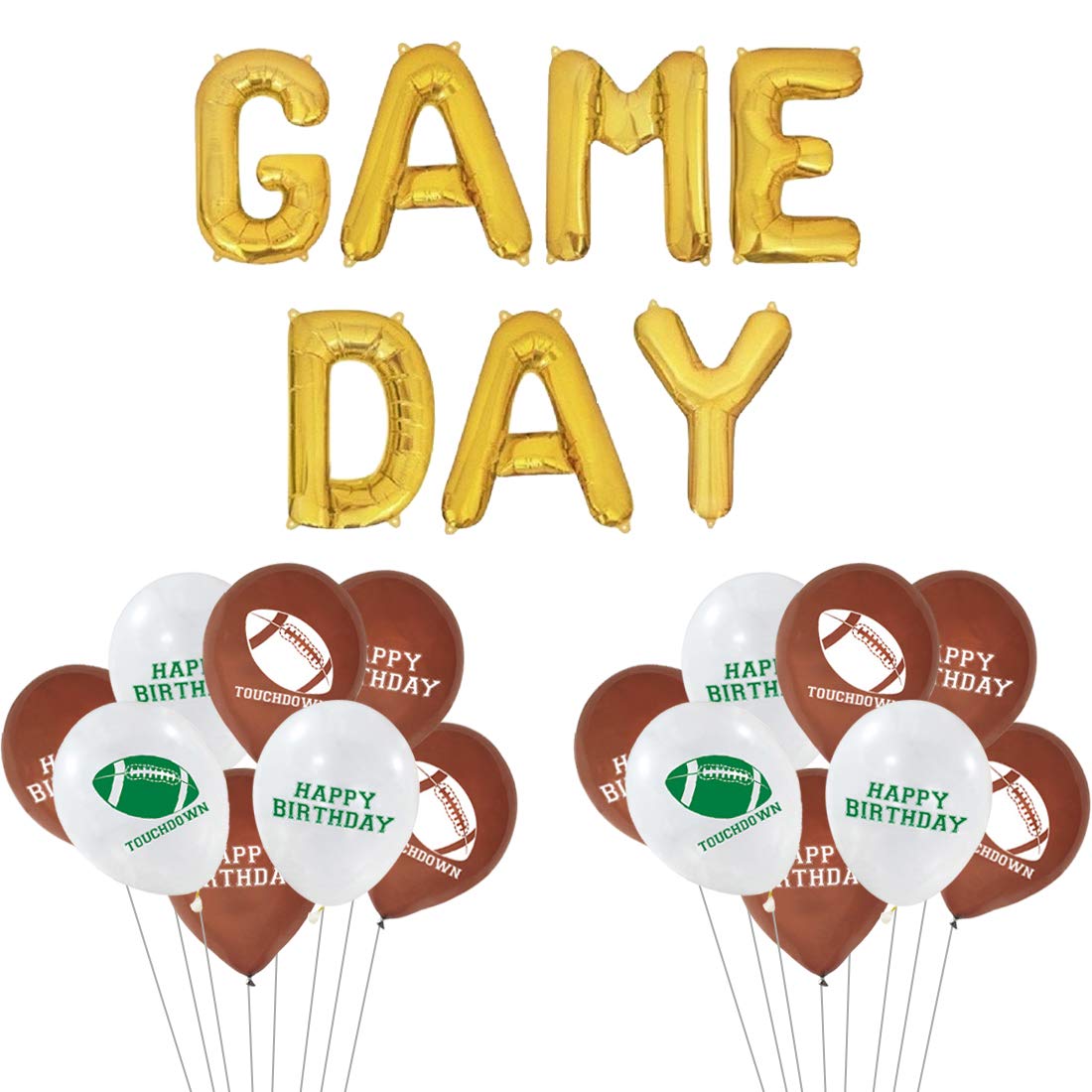 GAME DAY Football Decorations Gold Foil Balloon Decorations for Tailgate Party Supplies Super Bowl Sunday Baby Shower,Birthday Party Supplies Game Day
