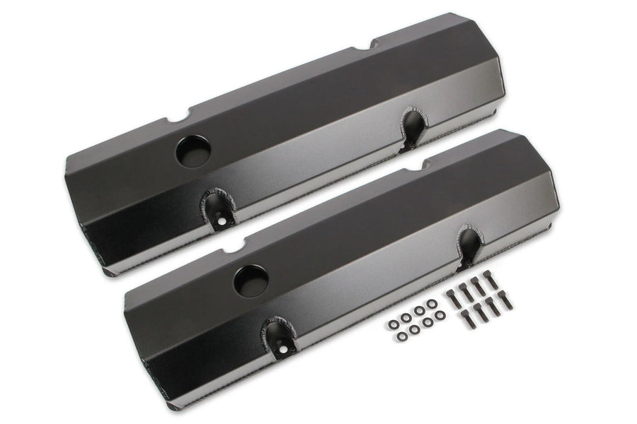 Fabricated Aluminum Mr. Gasket 6818BG Valve Covers - Black Finish