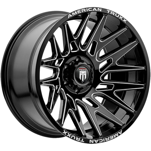 AT1919 American Truxx Evolution 22x12 6x135-44 Black/Milled Wheel Rim 22" Inch