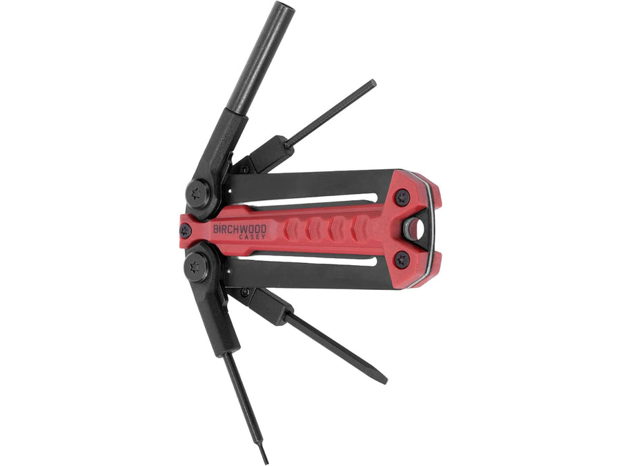 Multi-Tool BIRCHWOOD CASEY Gun | Durable Versatile Compact Gunsmithing 4-in-1 Tool Compatible with Glock | Hex Driver, 3 Mm Pin Punch, .050" Allen Wrench & Flat Blade Screwdriver Included