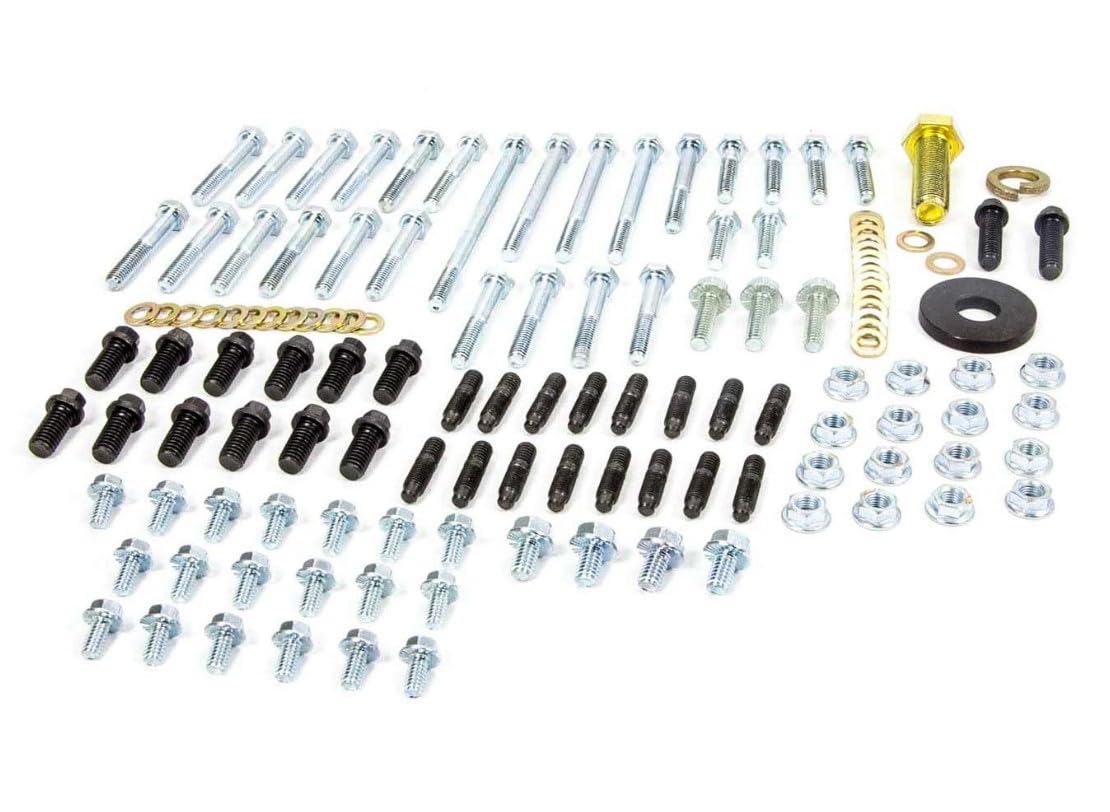 Engine Bolt Kit Milodon 83011 for Ford 302, Black