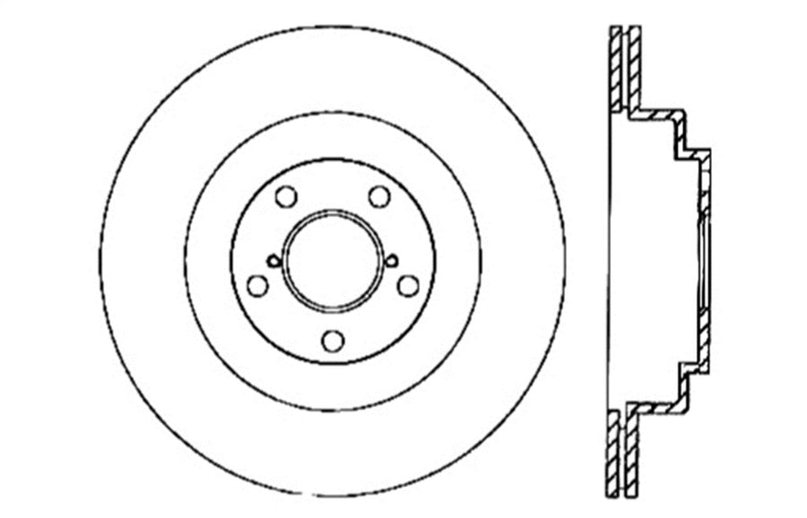 StopTech Centric 127.47025R Sport Drilled/Slotted Brake Rotor (Rear Right), 1 Pack