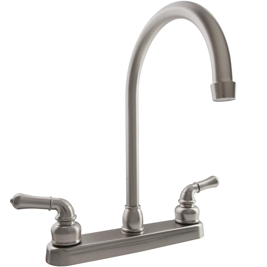 Dura Faucet RV DF-PK330HC-SN J-Spout Kitchen Sink Faucet (Brushed Satin Nickel)