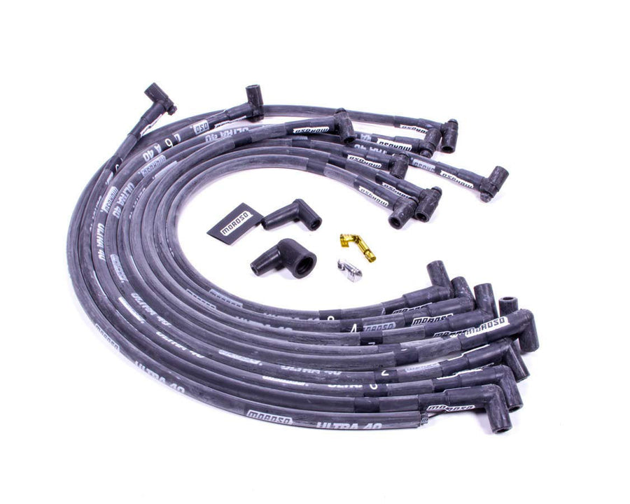 Moroso ULTRA WIRE SET, 40, SBC, SLEEVED, BLACK 73817