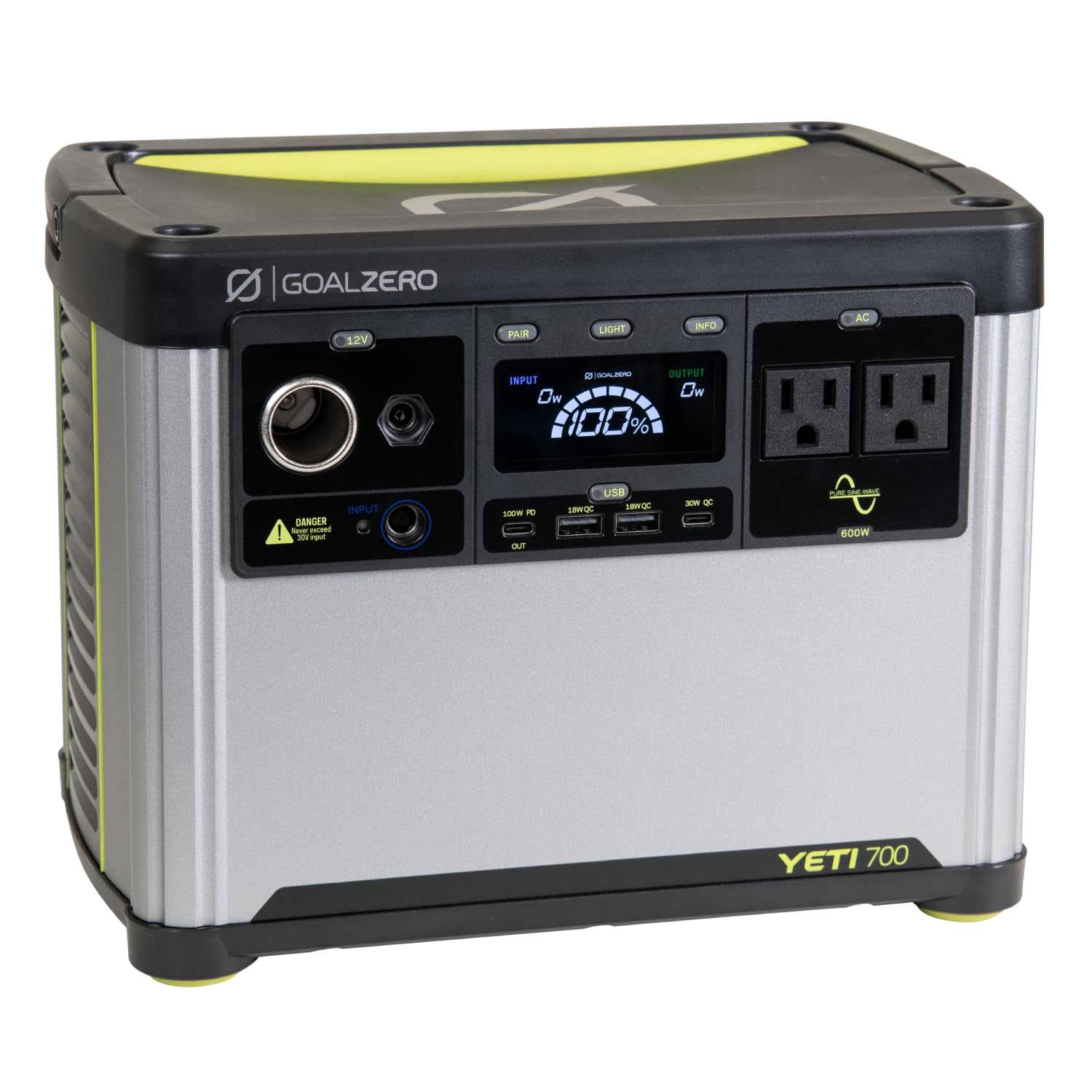Goal Zero Yeti 700 Portable Power Station, 677 Watt Hour LiFePO4 Battery, Water Resistant & Dustproof Solar Generator for Outdoors, Camping, Tailgating, & Home, Clean Renewable Off-Grid Power