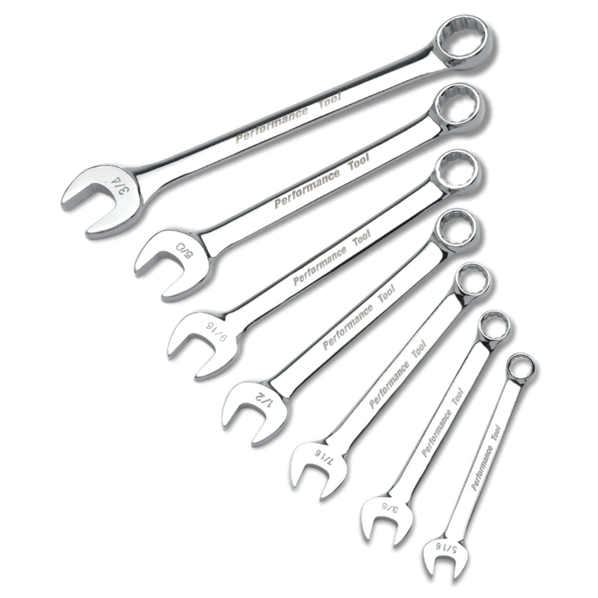 W30200 Performance Tool 7-Piece SAE Combination Wrench Set