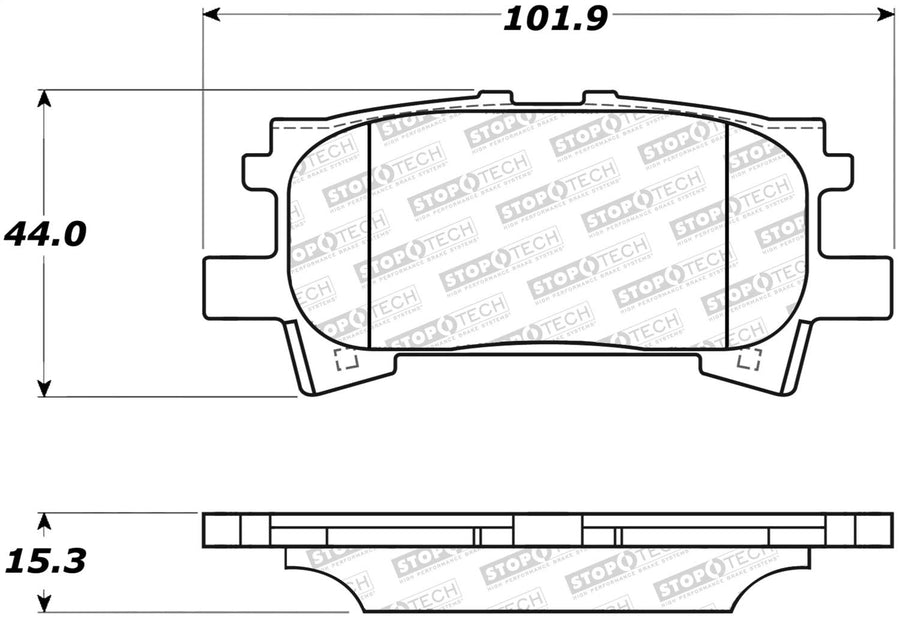 Rear StopTech 308.09960 Brake Pads with Shims and Hardware