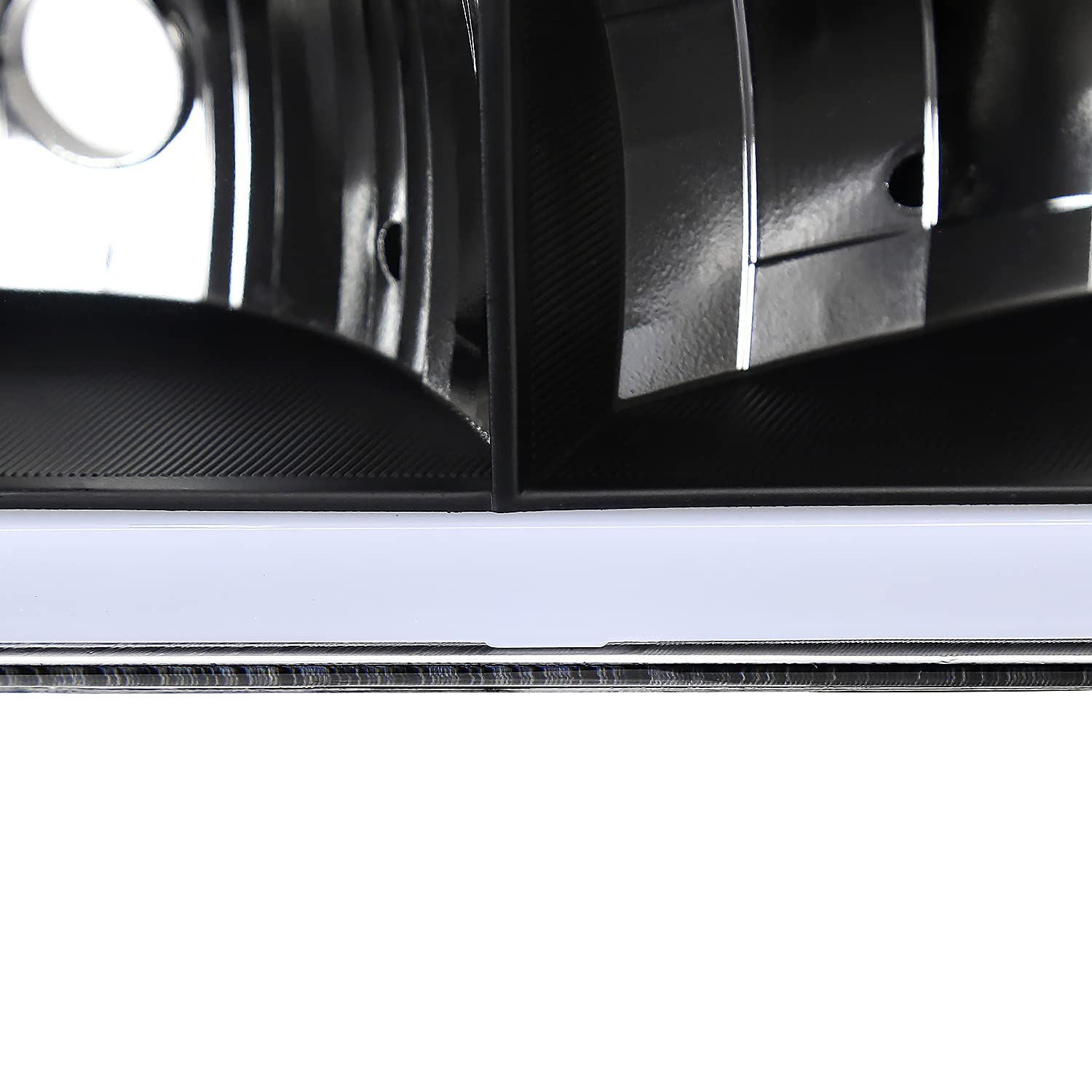 Black SPEC-D TUNING Headlights w/LED Light Bar Compatible with 1988-1998 Chevy GMC C10 C/K 1500 2500 3500, Suburban, Tahoe, Silverado, Sierra, L+R Pair Head Light Lamp Assembly