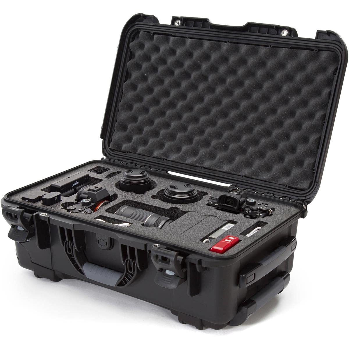 Nanuk 935 Media Series Wheeled Lightweight NK-7 Resin Waterproof Hard Case with Foam Insert for Canon and Nikon DSLR Cameras, Black