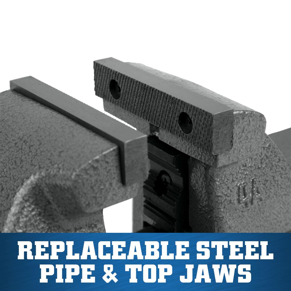 Wilton 4" Jaw Width Mechanics Bench Vise, 4-1/2" Jaw Opening, 3-7/16" Throat (Model 744)