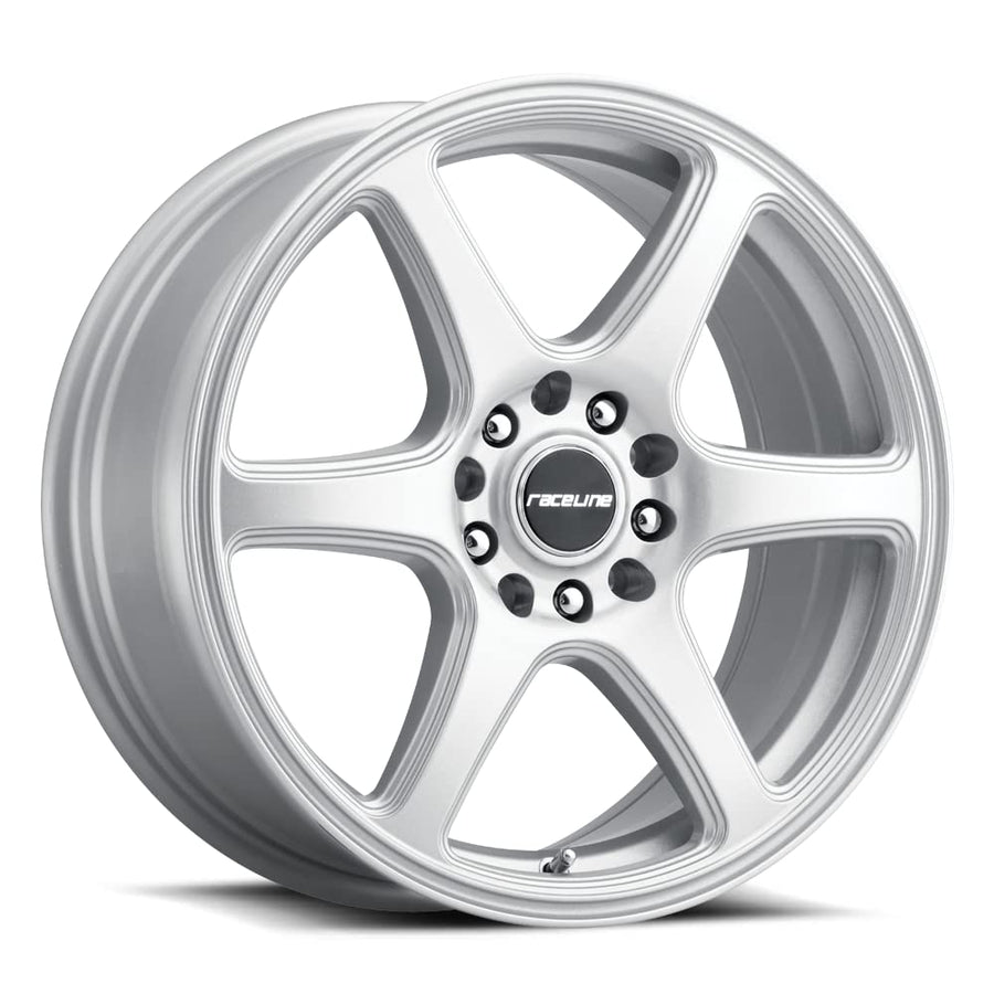 146S Raceline MATRIX Wheel Silver 17X7.5"5X110/5X115 Bolt Pattern +40mm Offset/(5.82"B/S) 6 Spoke Aluminum Passenger Car Wheels, Full Size Replacement Silver Car Rims