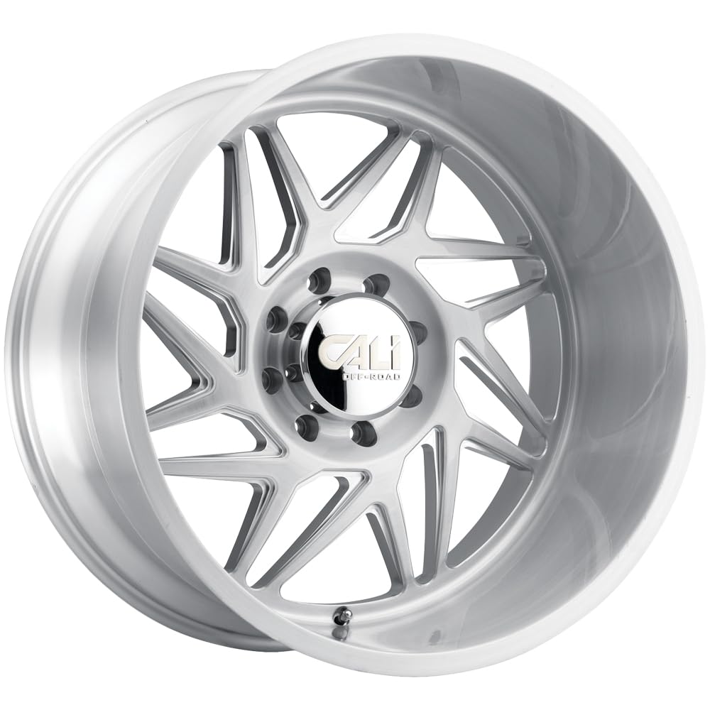 SILVER CALI OFF-ROAD GEMINI-9112 Wheel with Brushed Clear Gloss (22 x 12. inches /0 x 0 inches, -51 mm Offset)