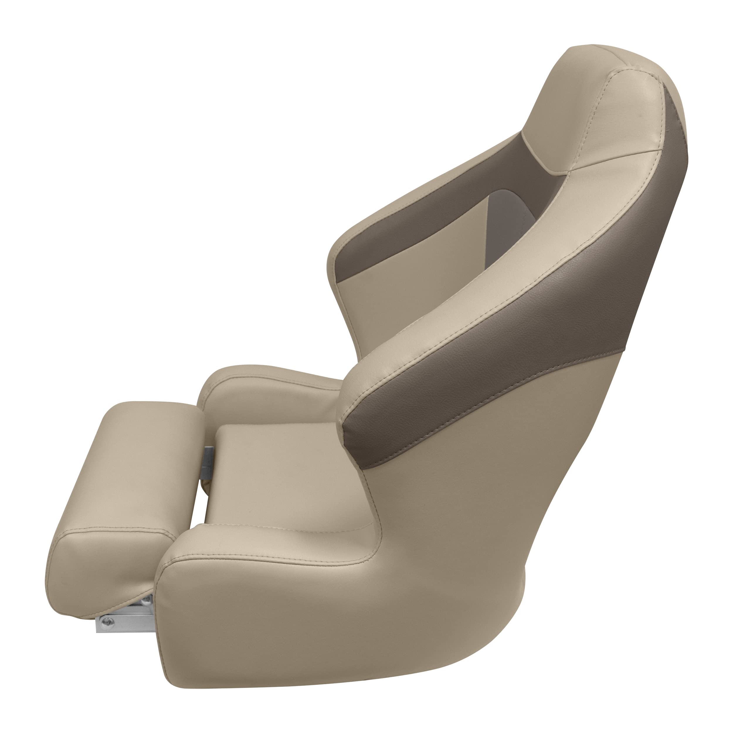 Wise Premier Series BM3338-1749 Pontoon XL Bucket Seat with Flip Up Bolster, Mocha Java/Café/Mushroom