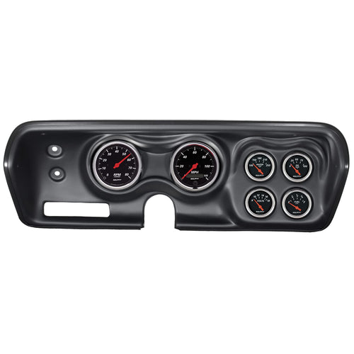 Auto Meter Gauge Kit 7030-DB, 6 Pc, Bbody/Chrgr/GTX/Rdrnr/Sat 71-74, RPM/Mph/Fuel/Oilp/Wtmp/Bat, Db
