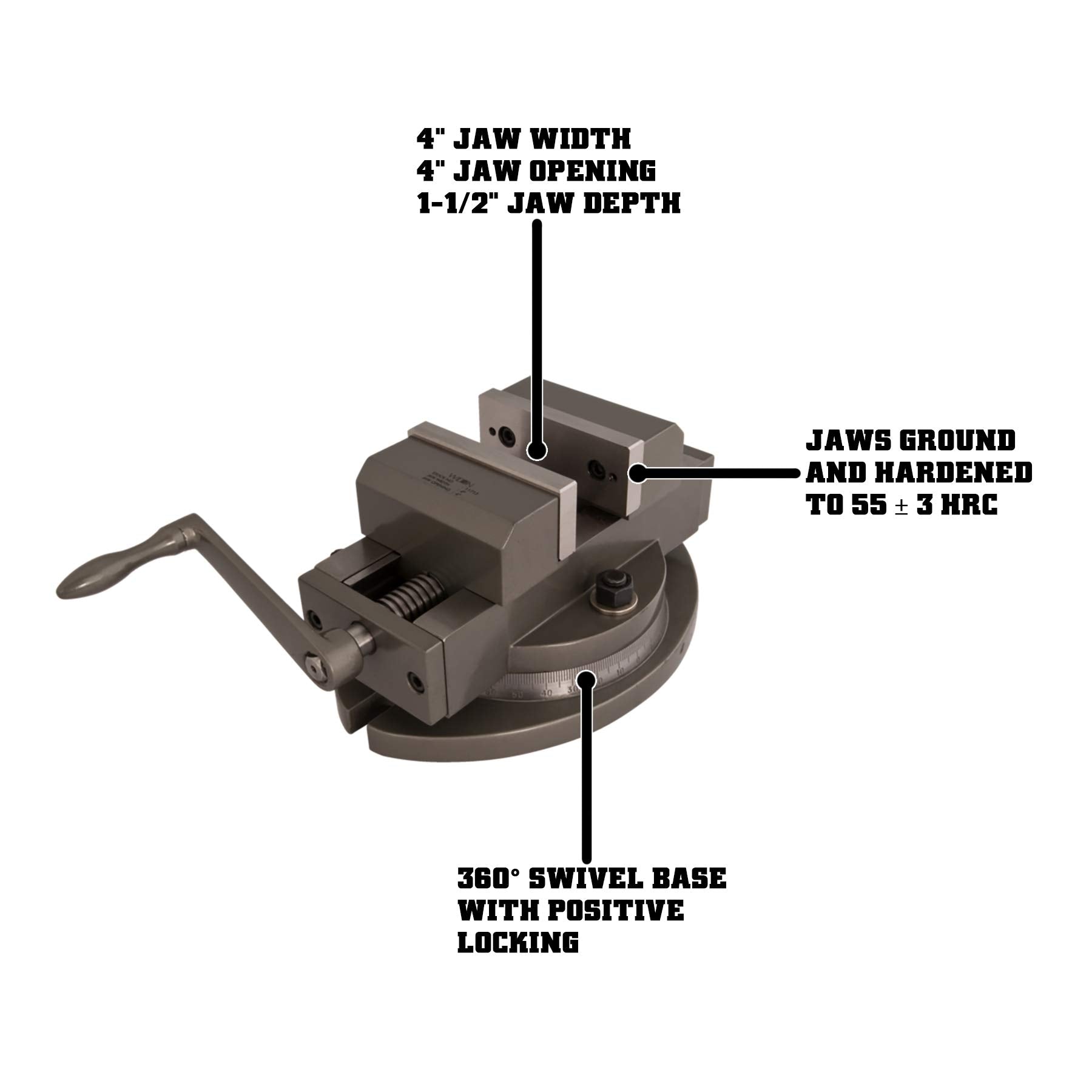 Wilton Self-Centering Super-Precision Vise, 4" Jaw Width, 1-1/2" Depth (Model SCV/SP-100)