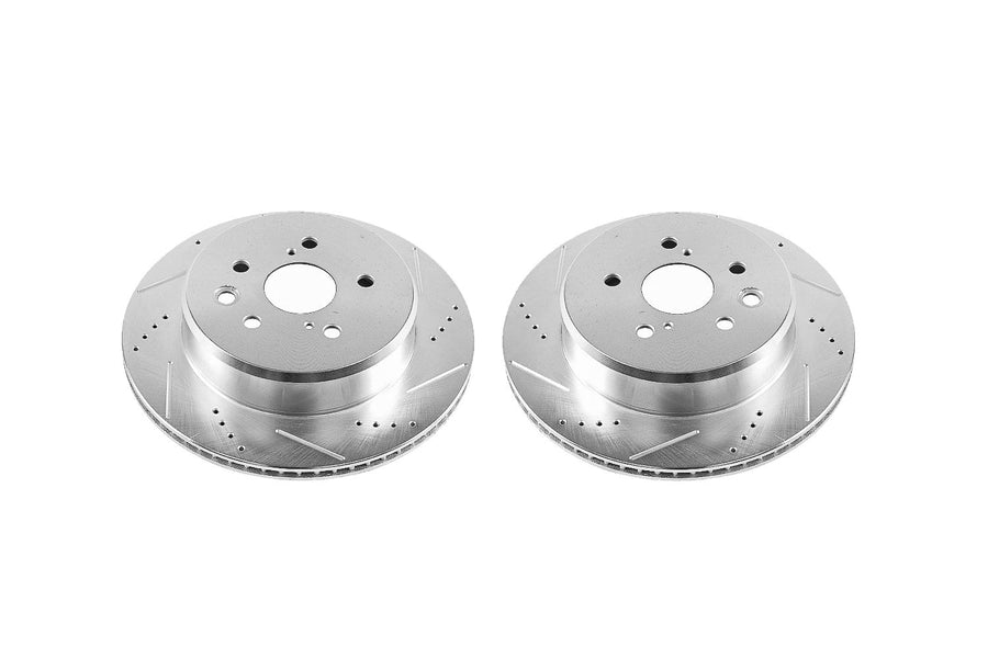 Power Stop Rear JBR1570XPR Drilled and Slotted Rotor Pair For GS200t, GS300, GS350, GS450h, IS200t, IS300, IS350, RC200t, RC300, RC350 [Model Specific]