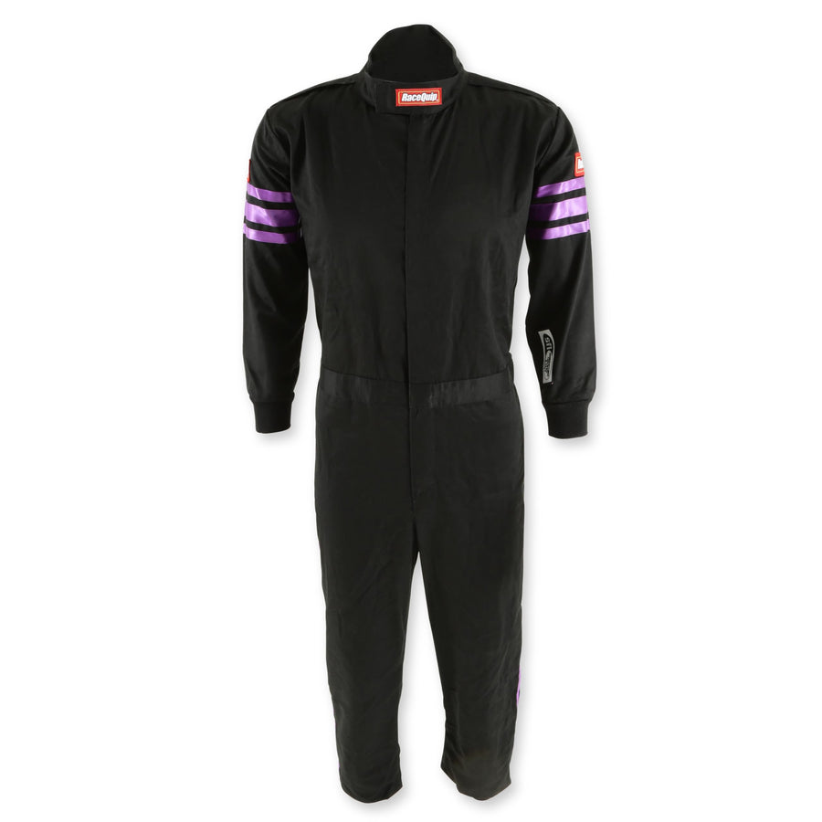 Pro-1 RaceQuip® Driving Suit SFI 3.2A/1 Black/Purple Stripe Youth 2XS