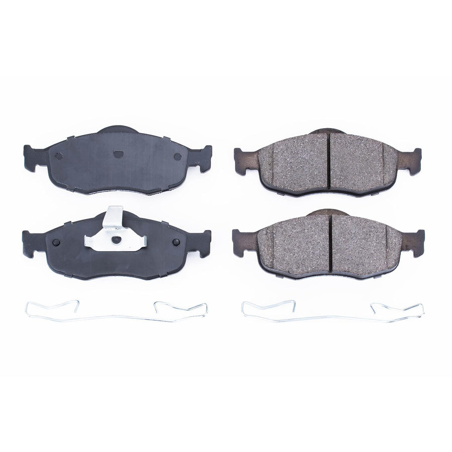 Power Stop Front Brake Kit For Contour Ford 1995-00 |Mercury Cougar 1999-02 |Mystique 1995-00 - Ceramic Brake Pads With Installation Hardware, 17-648