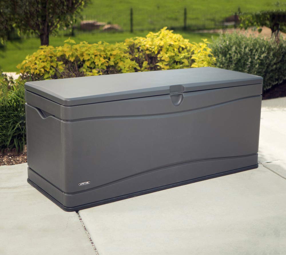 Heavy Duty LIFETIME 60298 Outdoor Storage Deck Box, 130 Gallon, Gray