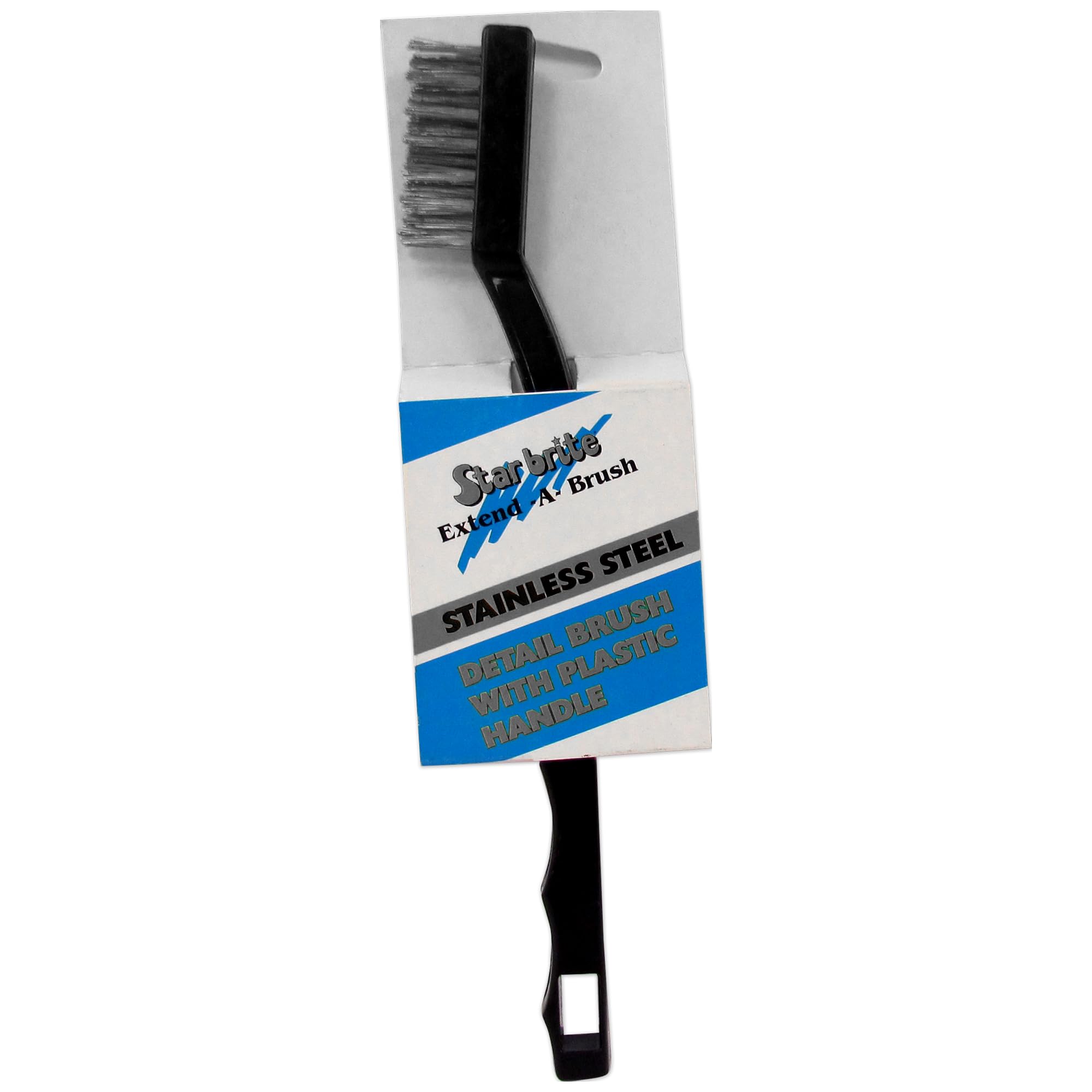 Stainless Steel STAR BRITE Detail Brush - Durable Plastic Handle, Ideal for Tough Cleaning Jobs on Boats, Cars, and Grills