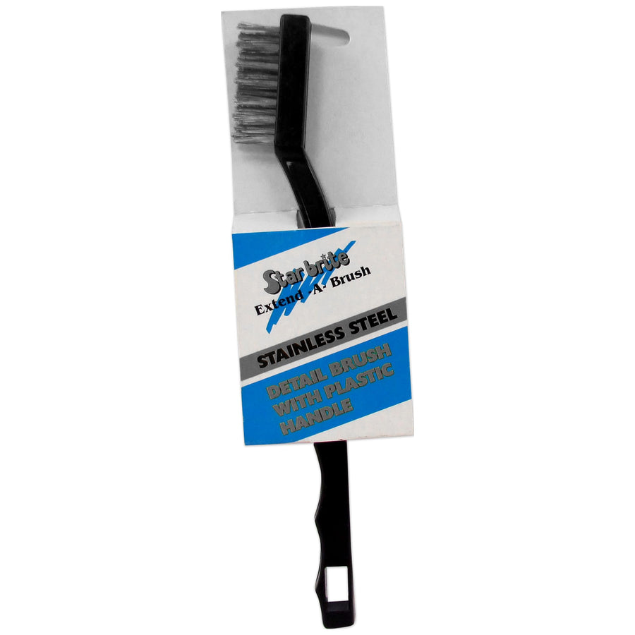 Stainless Steel STAR BRITE Detail Brush - Durable Plastic Handle, Ideal for Tough Cleaning Jobs on Boats, Cars, and Grills
