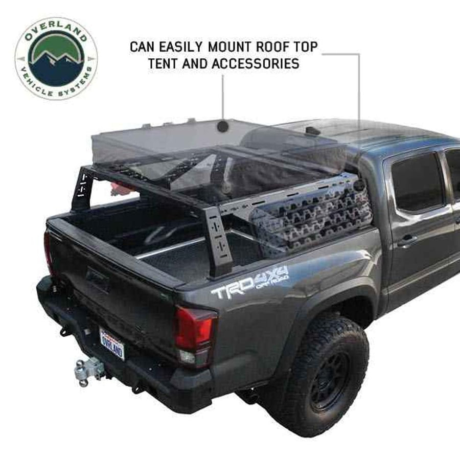 Mid-Height Overland Vehicle Systems Bed Rack for Full-Size Trucks – Universal Fit, No-Drill Installation