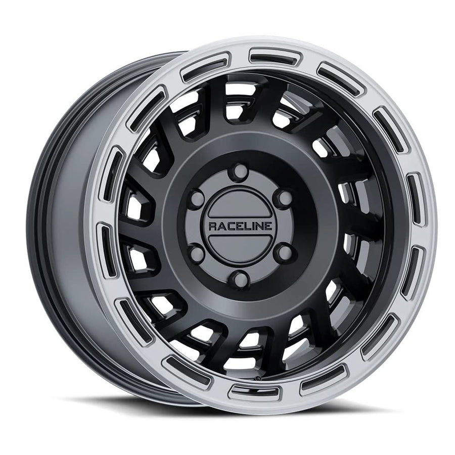 Raceline Aluminum Wheels Truck Wheels, 957B HALO, Satin Black Finish, 18X9" 8X180 Bolt Pattern 18mm Offset, Multi-Spoke Design, SUV Automotive Wheels, Car Accessories, Black Rims