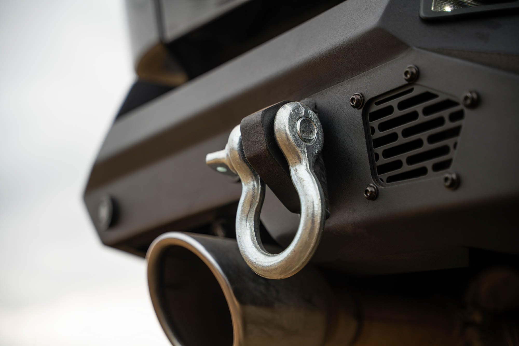 DV8 Offroad Rear Bumper Spec Series Compatible with 2019-2024 Ram 1500 Single and Dual Exhaust Models | Mount two 3" Pod Lights | Recovery Points | Fully Bolt-On | Powder Coated Finish
