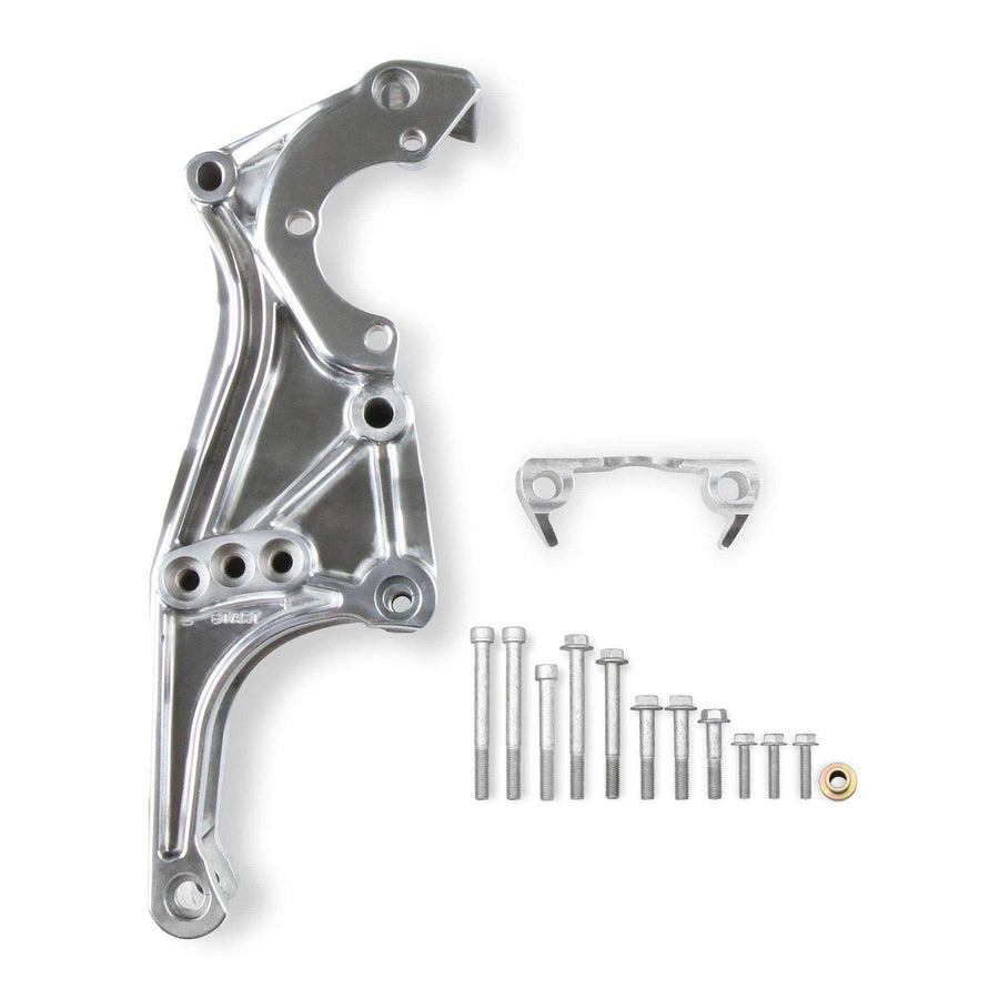 Holley Low 20-155P LS Accessory Drive Bracket - Driver's Side P/S & Alt Bracket Polished