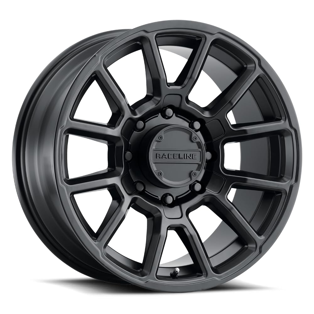 950B Raceline Wheels GAUGE Satin Black Wheel (18 x 9. inches /8 x 170 mm, 18 mm Offset)