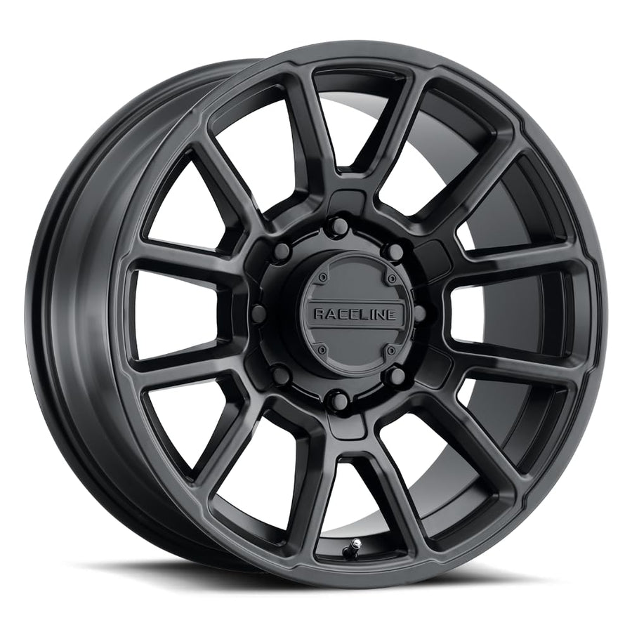 950B Raceline Wheels GAUGE Satin Black Wheel (18 x 9. inches /8 x 170 mm, 18 mm Offset)