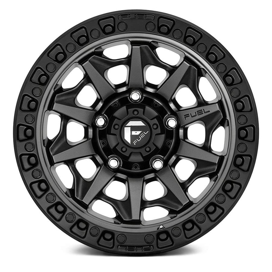 D716 FUEL OFF-ROAD COVERT 17X8.5, 6X5.5, 4.75, 0mm MATTE GUN METAL BLACK BEAD RING - D71617858447