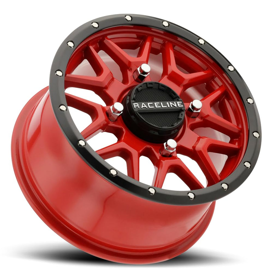 Krank Wheel Raceline-14x7-5+2 Offset-4/156 Black/Red Wheel with Aluminum (14 x 14. inches /1 x, 1 mm Offset)