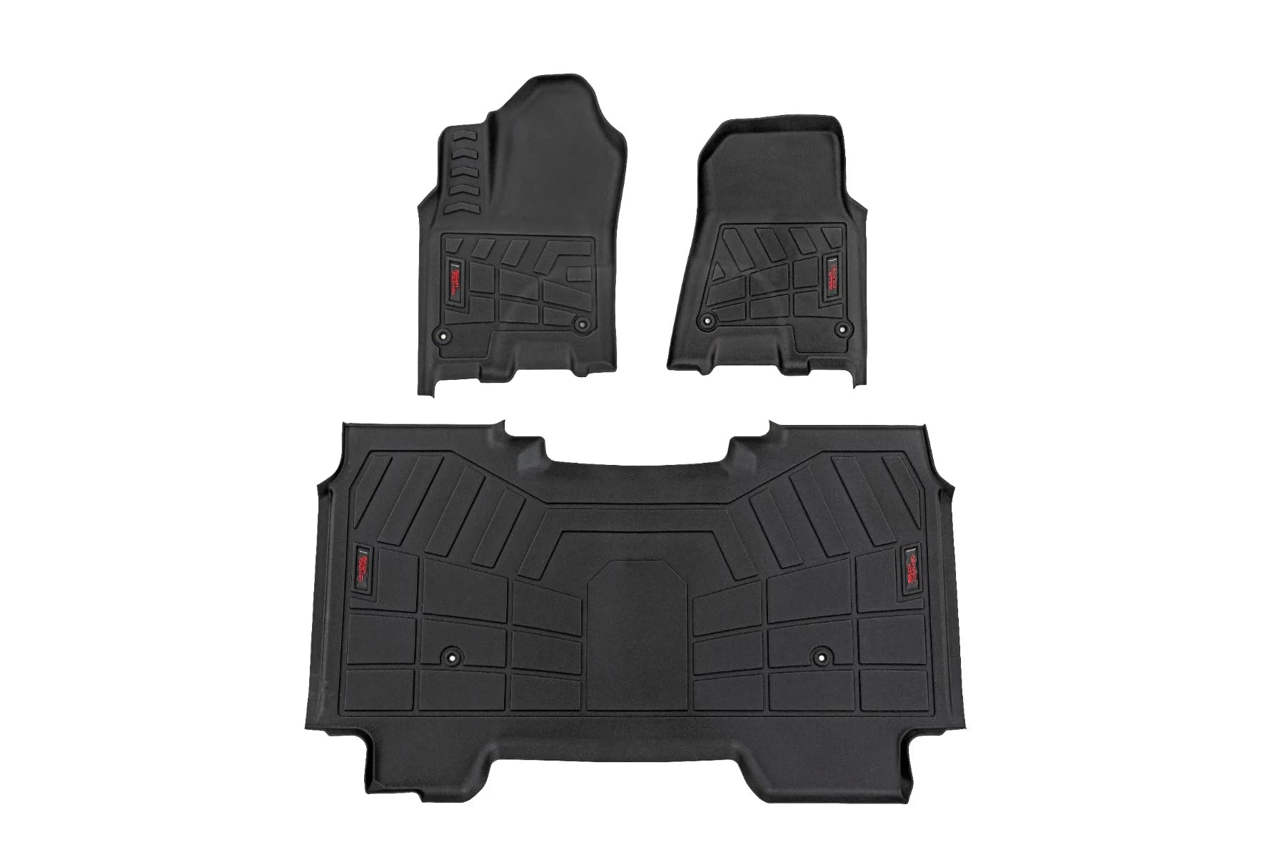 Sure-Fit Rough Country All Weather Floor Mats for Ram 1500 (2025) Crew Cab - Non-Slip, Waterproof, Flexible Rubber Mat, Front & Rear Set