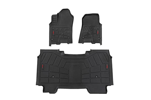 Sure-Fit Rough Country All Weather Floor Mats for Ram 1500 (2025) Crew Cab - Non-Slip, Waterproof, Flexible Rubber Mat, Front & Rear Set