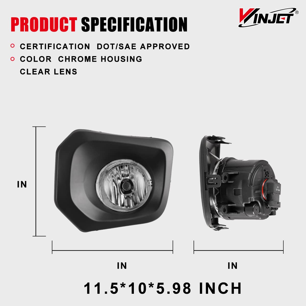 OEM Series Winjet for [2016 2017 2018 2019 2020 2021 2022 2023 Toyota Tacoma] Driving Fog Lights + Switch + Wiring Kit Clear Lens