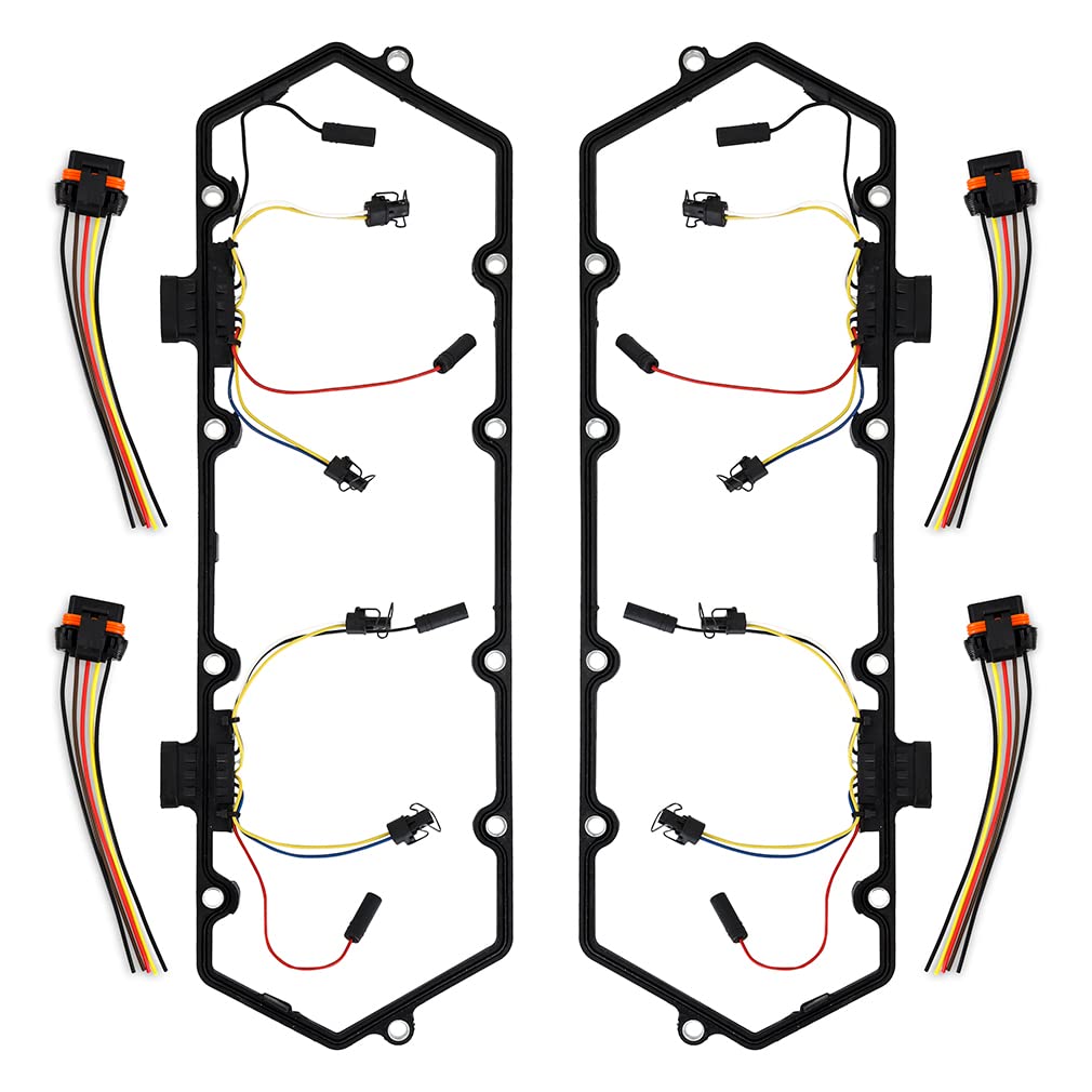 Mishimoto Valve Cover Gasket Set and Glow Plug Harness Compatible With Ford Powerstroke 7.3L 1994-1997