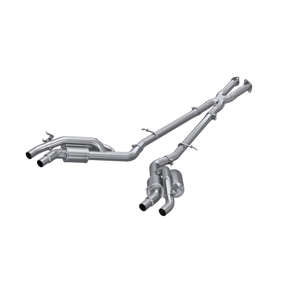 2022 Kia Stinger MBRP 3.3L T304 SS Cat-Back Exhaust- Dual Split Rear Quad Outlet Uses Factory Bezels